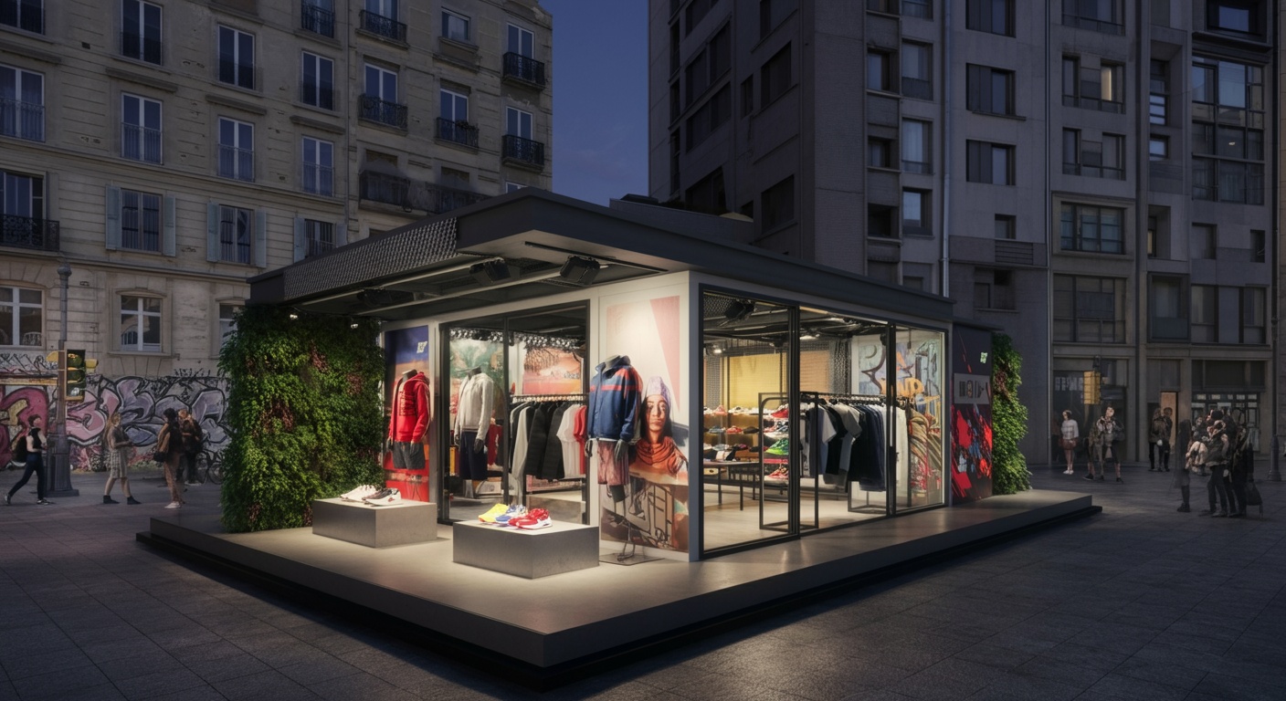 Branded pop-up retail environment built for a temporary event