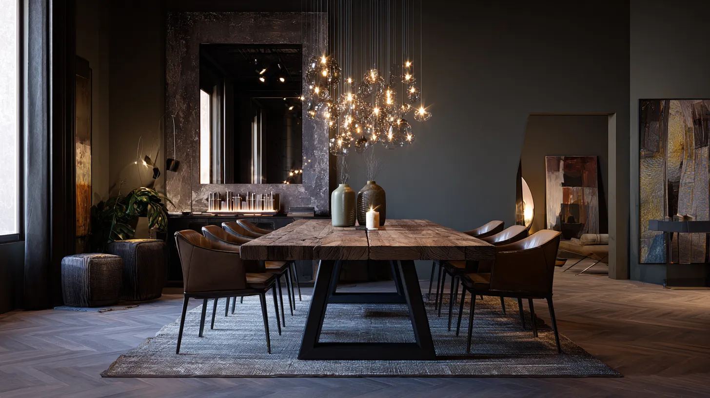 Decorative cluster pendant chandelier in a hospitality interior