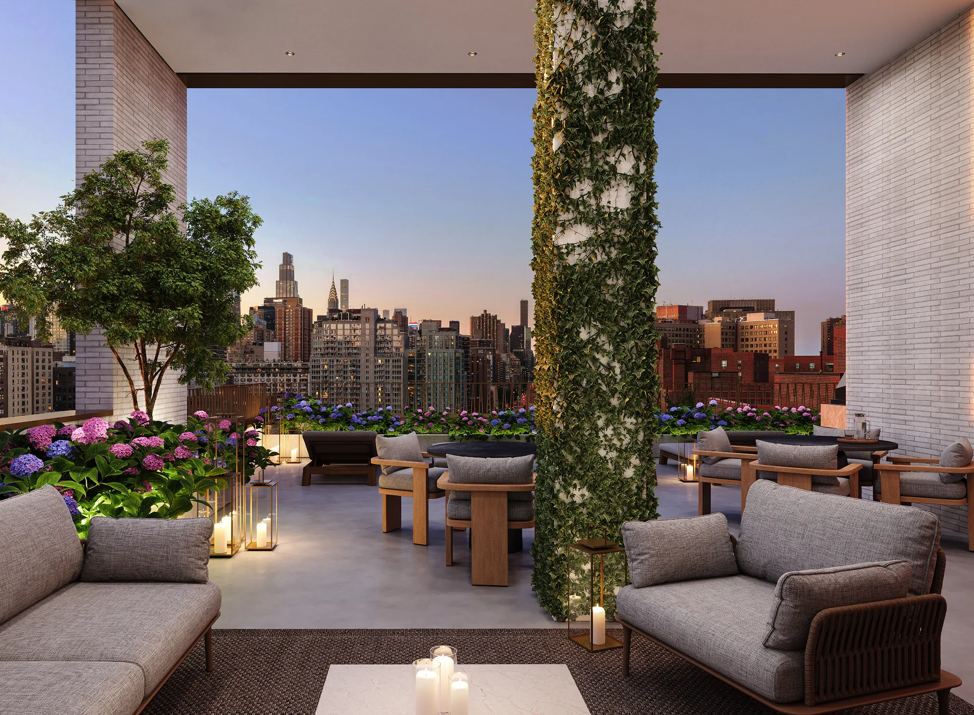 Distinctive amenity space furnishings